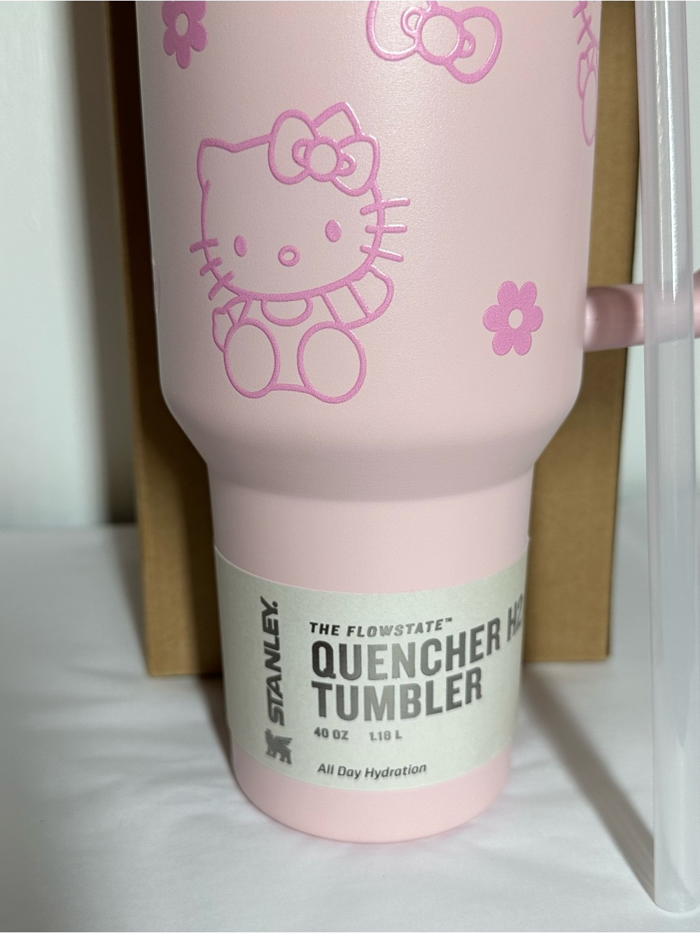Hello Kitty Flowstate 40 oz. Quencher Pink on Pink NIB - Picture 4 of 6
